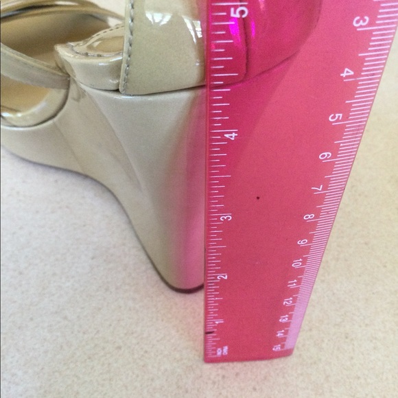 JIMMY CHOO Nude Patent Wedges - Picture 9 of 11